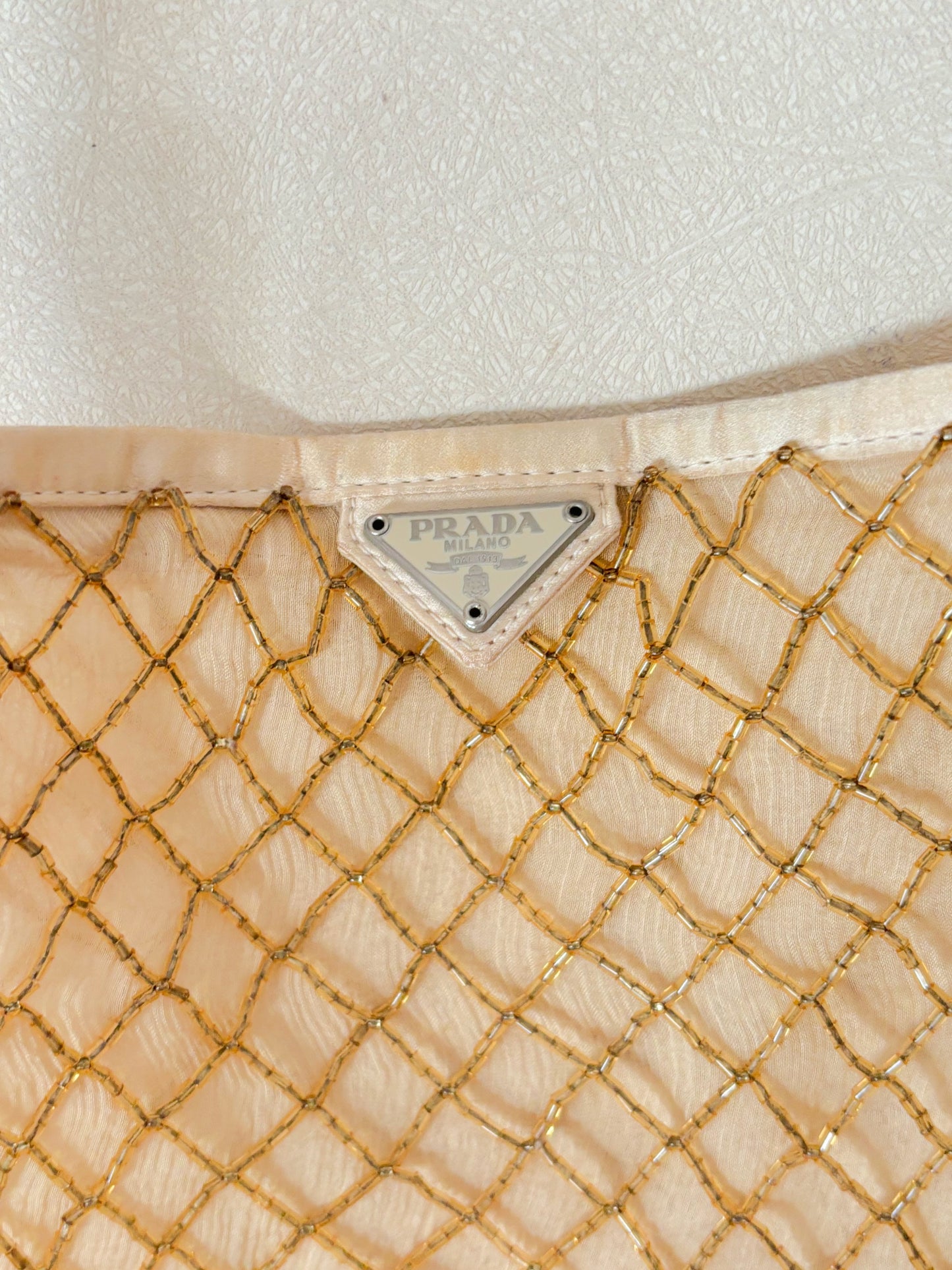 PRADA Sac en soie et perles