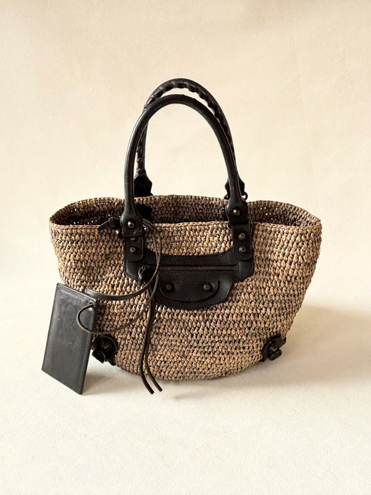 BALENCIAGA Panier raphia
