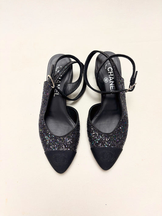 CHANEL Ballerines paillettes