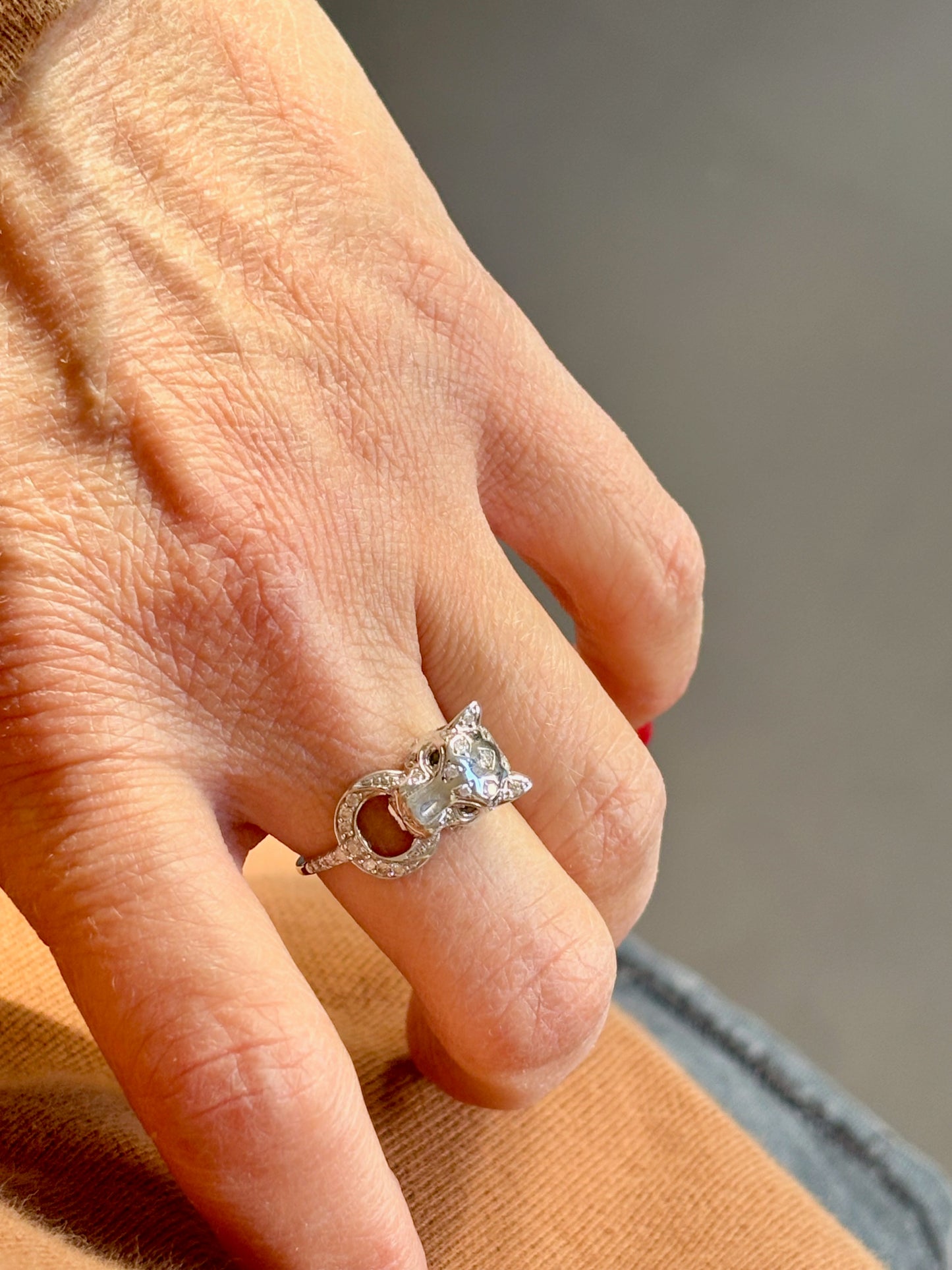 Bague Panthère Or blanc