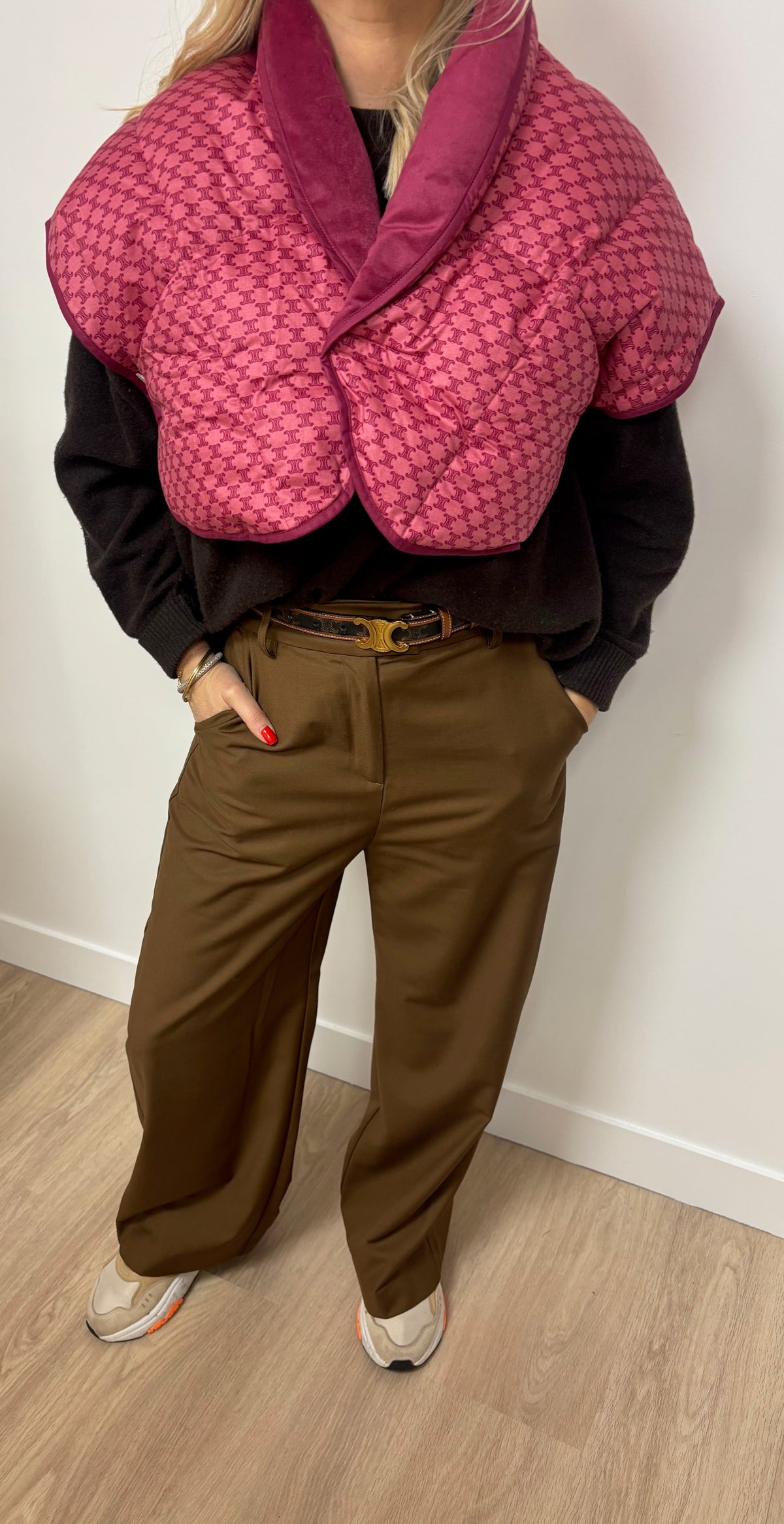 CÉLINE Poncho matelassé