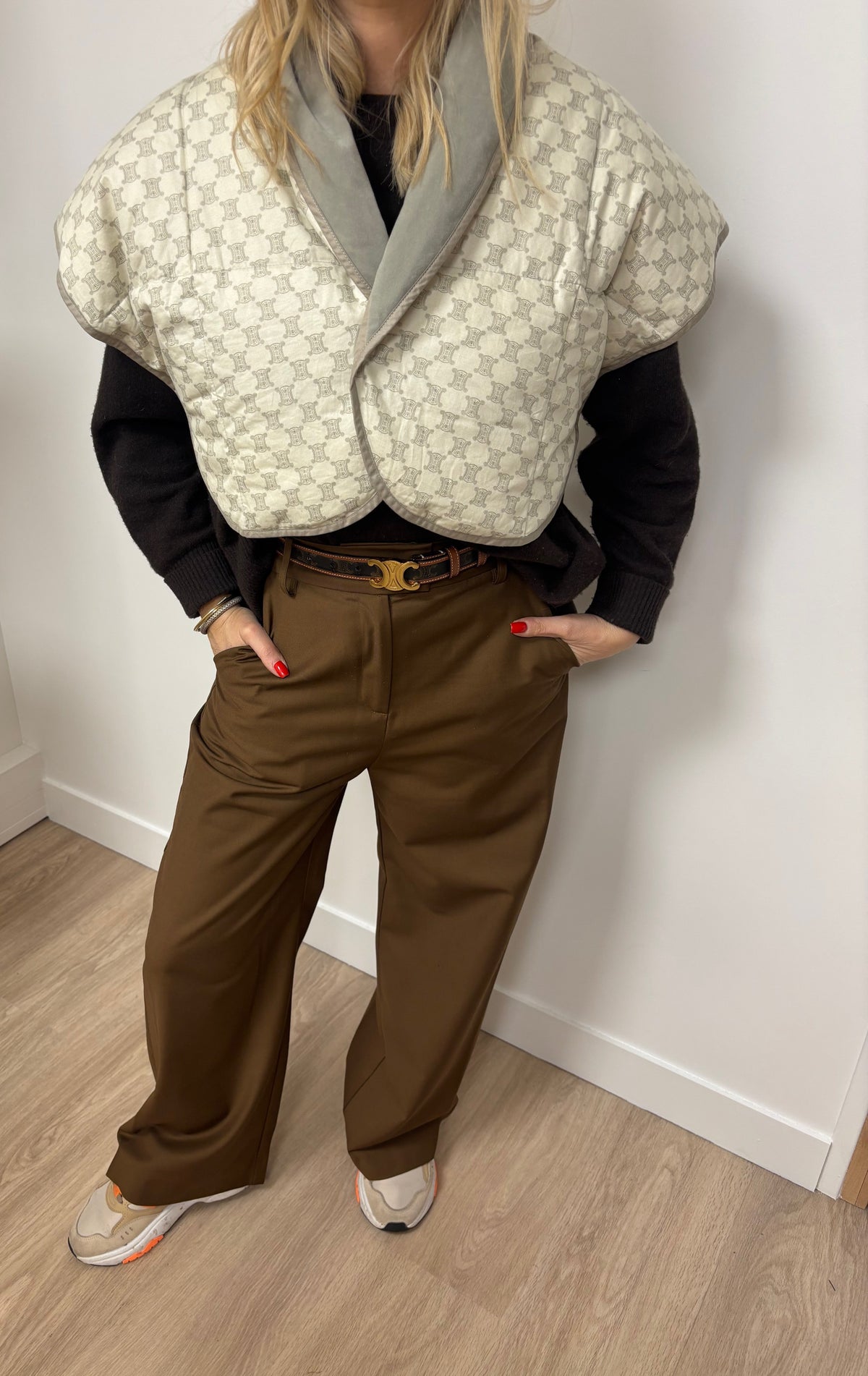 CÉLINE Poncho matelassé