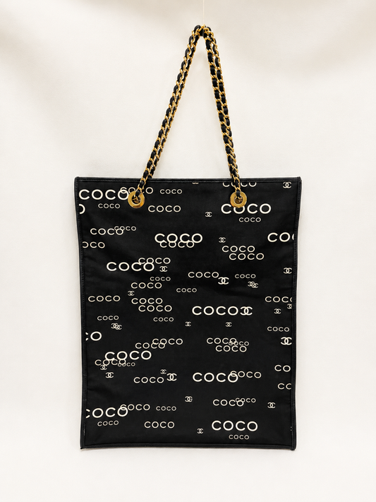 CHANEL Sac Cabas en toile Coco