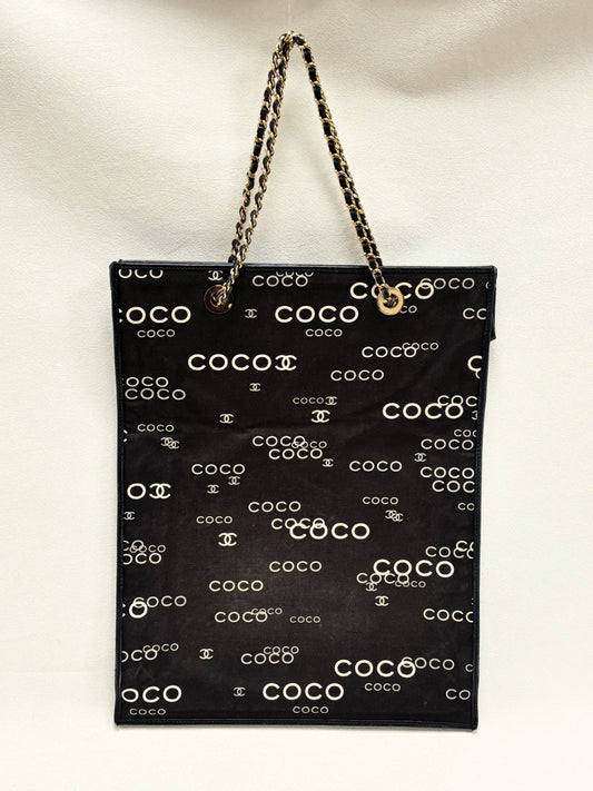 CHANEL Sac Cabas en toile Coco