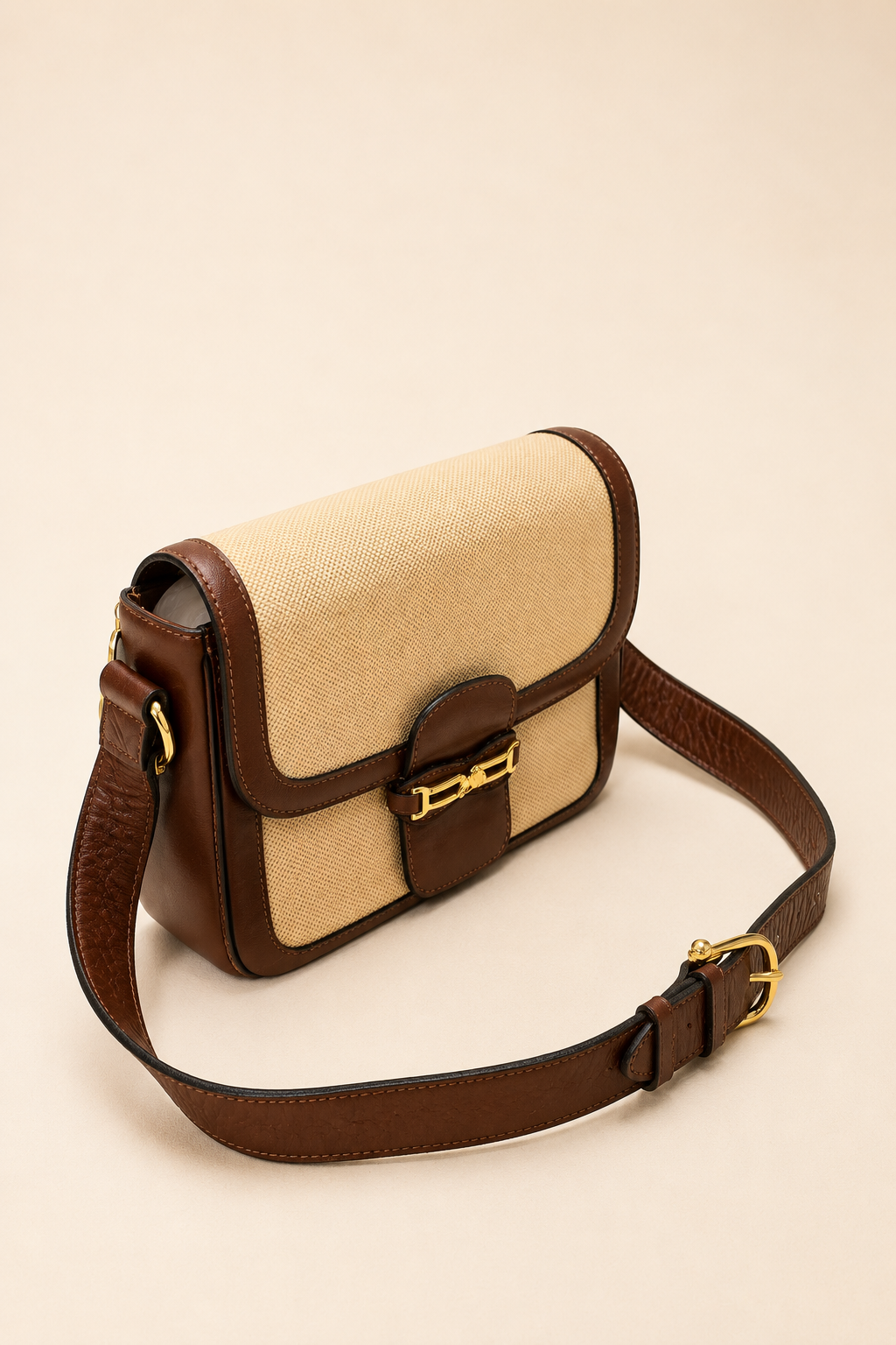 CÉLINE Sac Crécy Toile et cuir