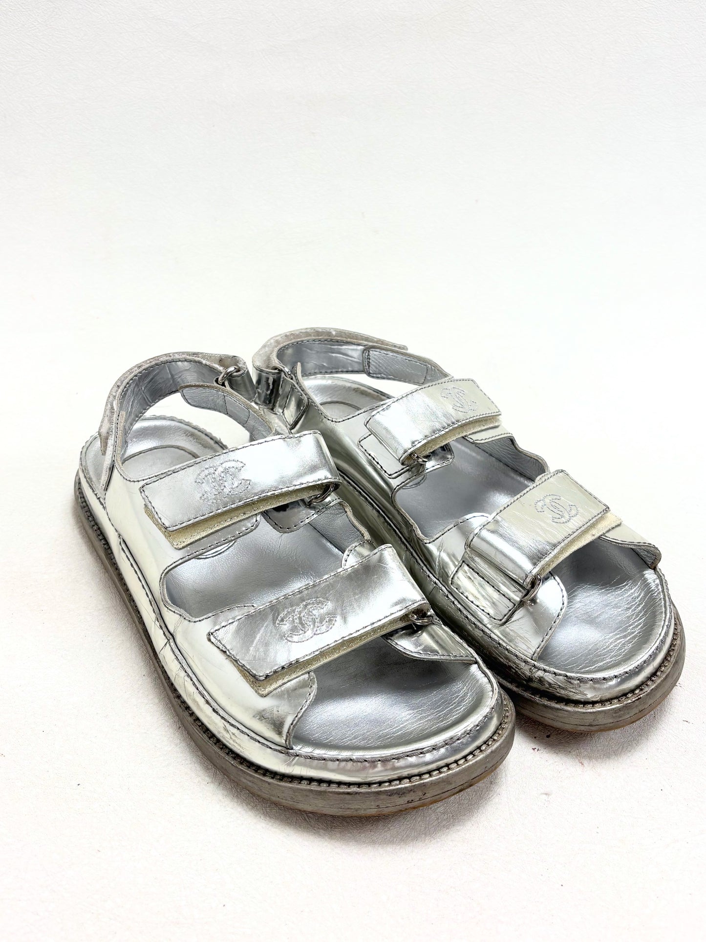 CHANEL Sandales Dad Argent