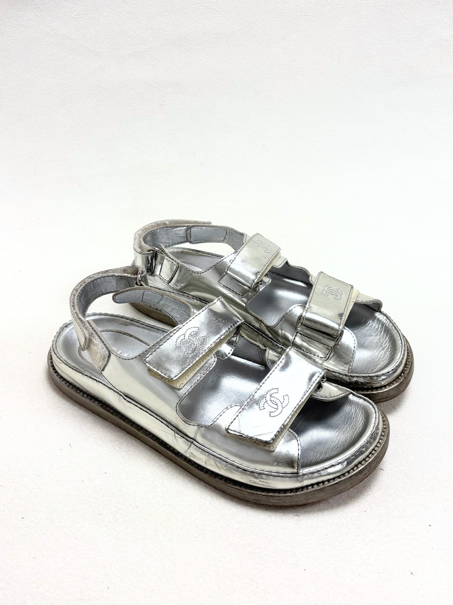 CHANEL Sandales Dad Argent