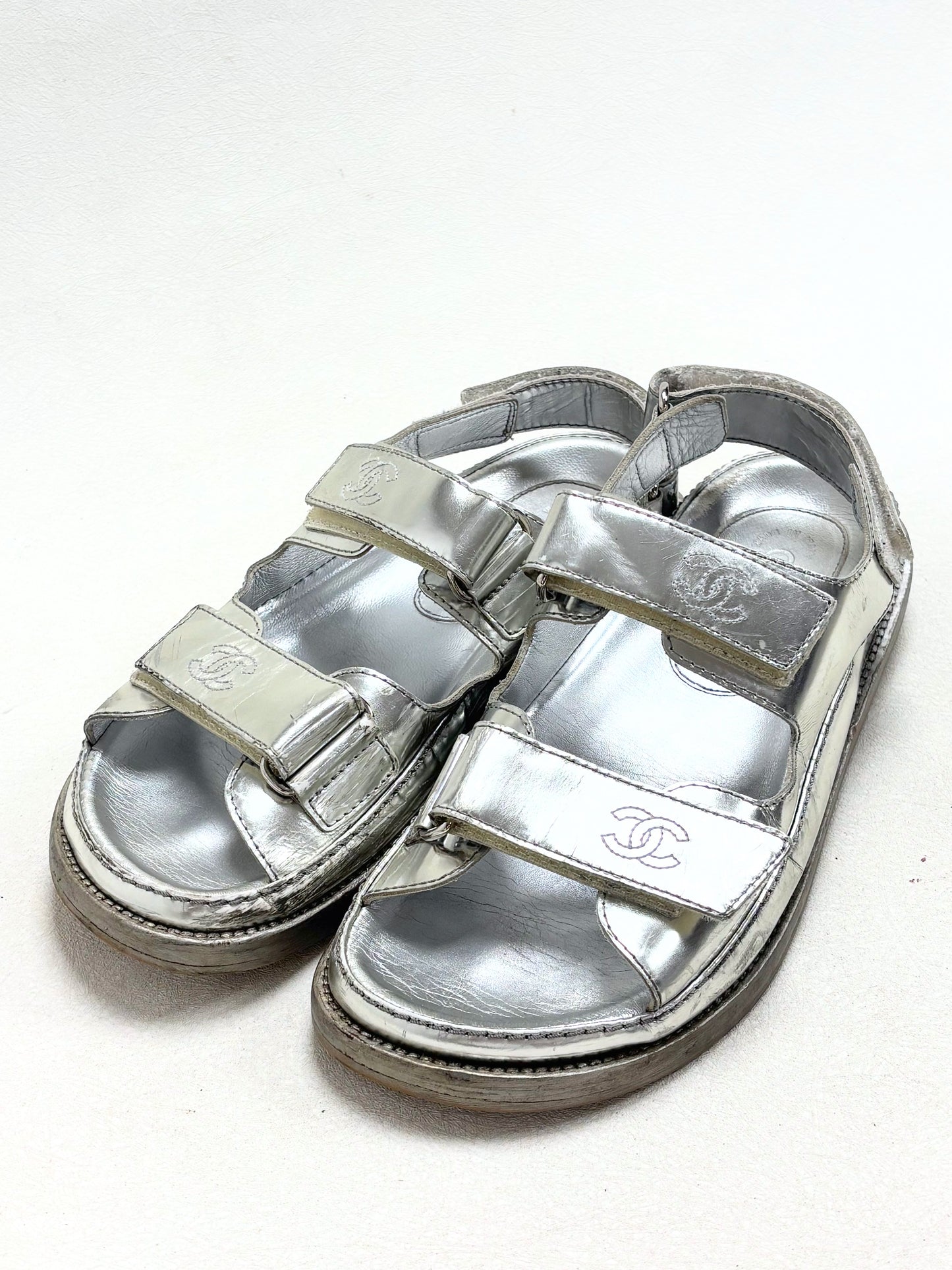 CHANEL Sandales Dad Argent