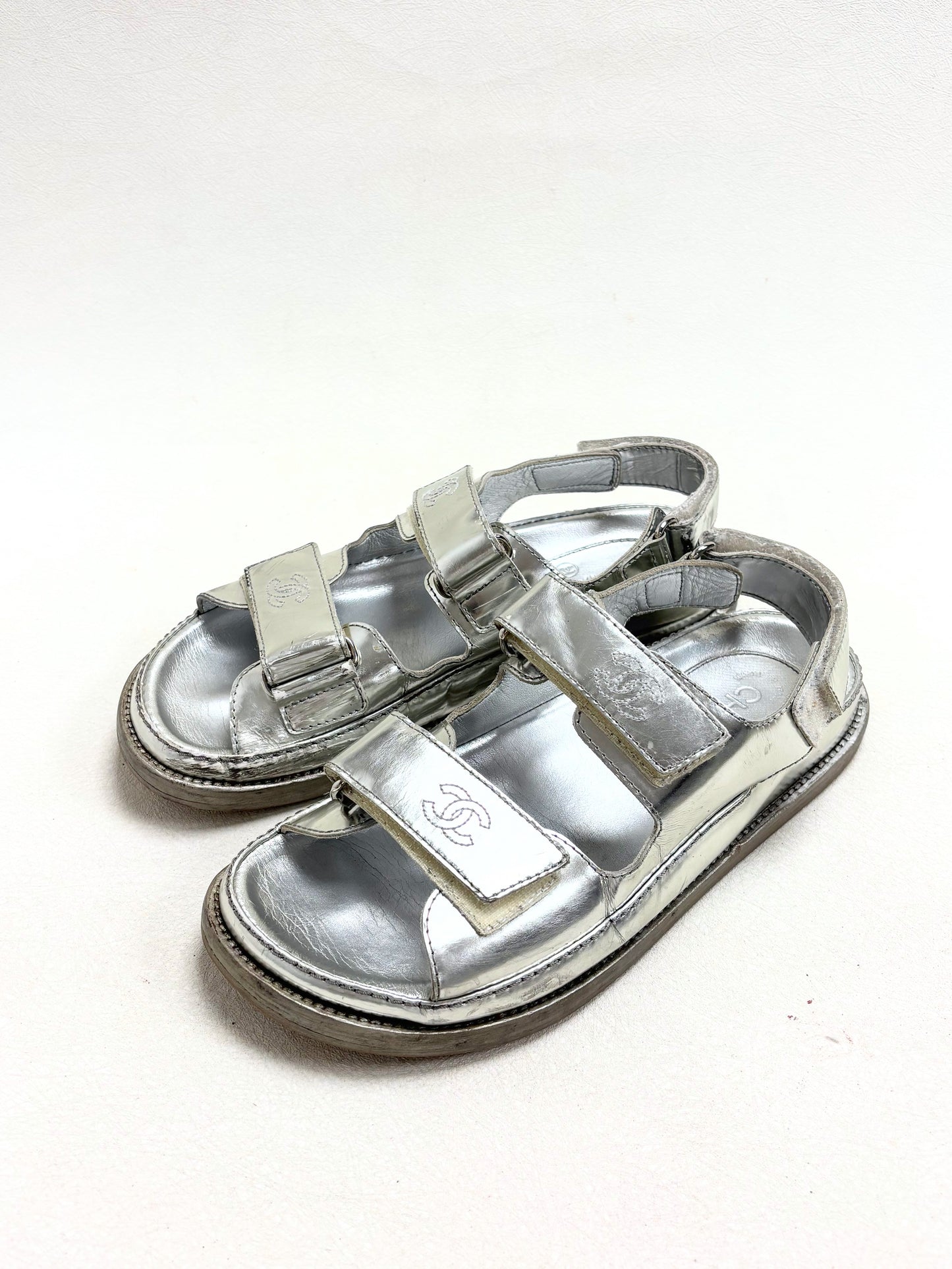 CHANEL Sandales Dad Argent