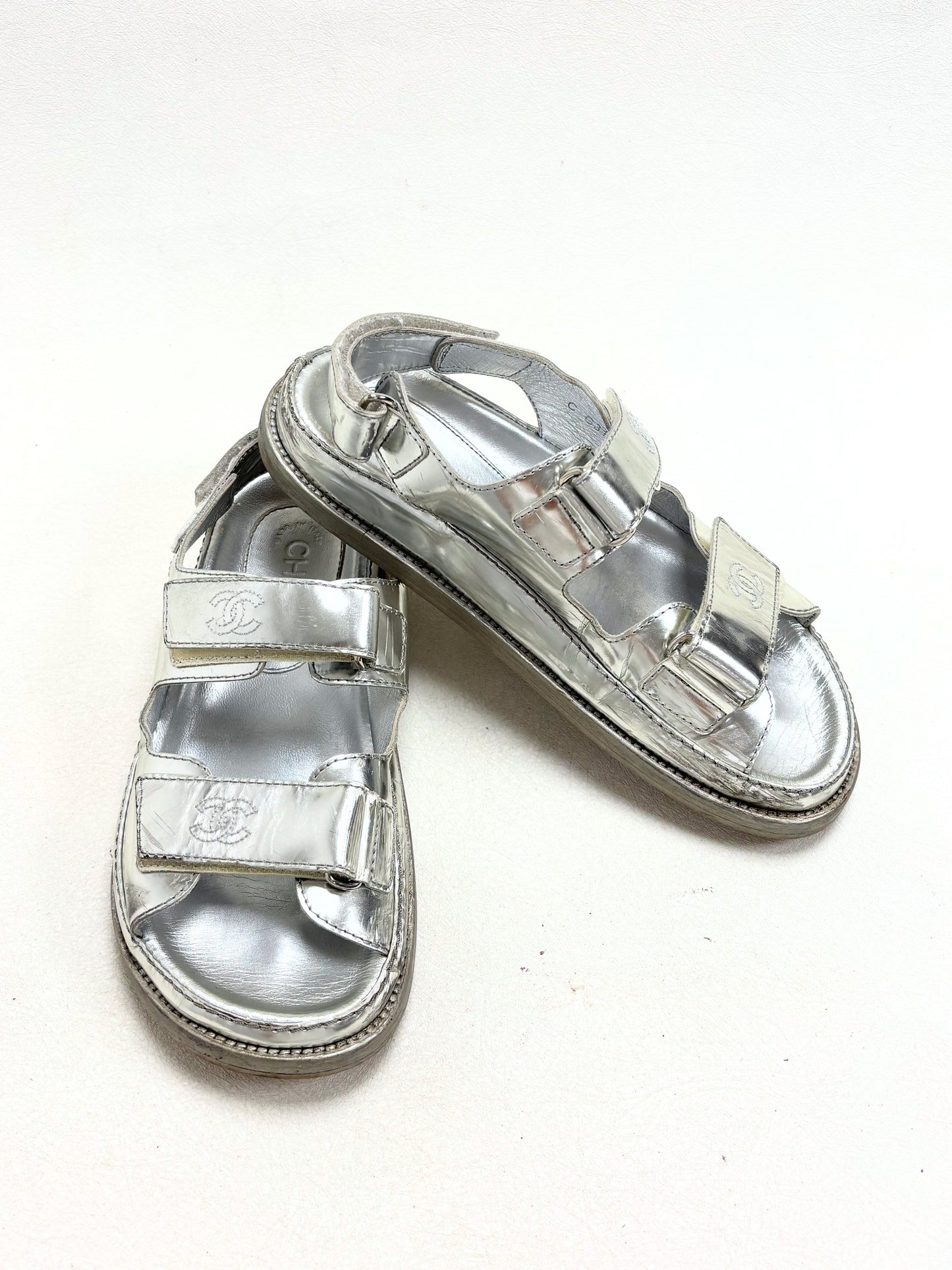 CHANEL Sandales Dad Argent