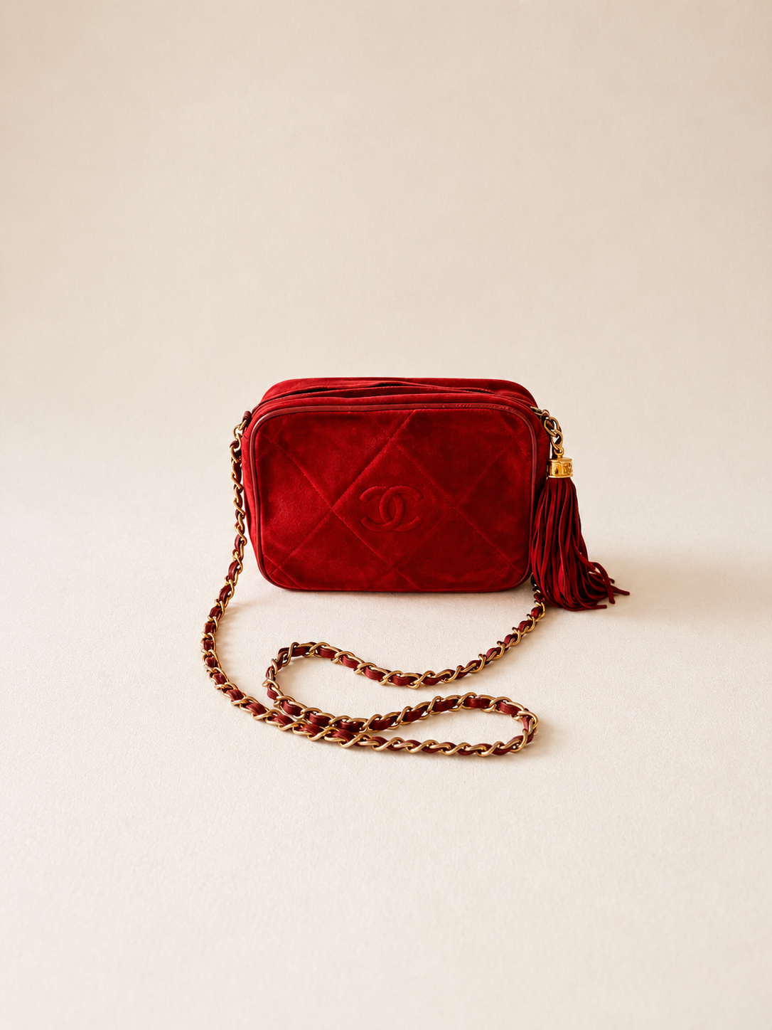 CHANEL Sac Caméra Veau velours
