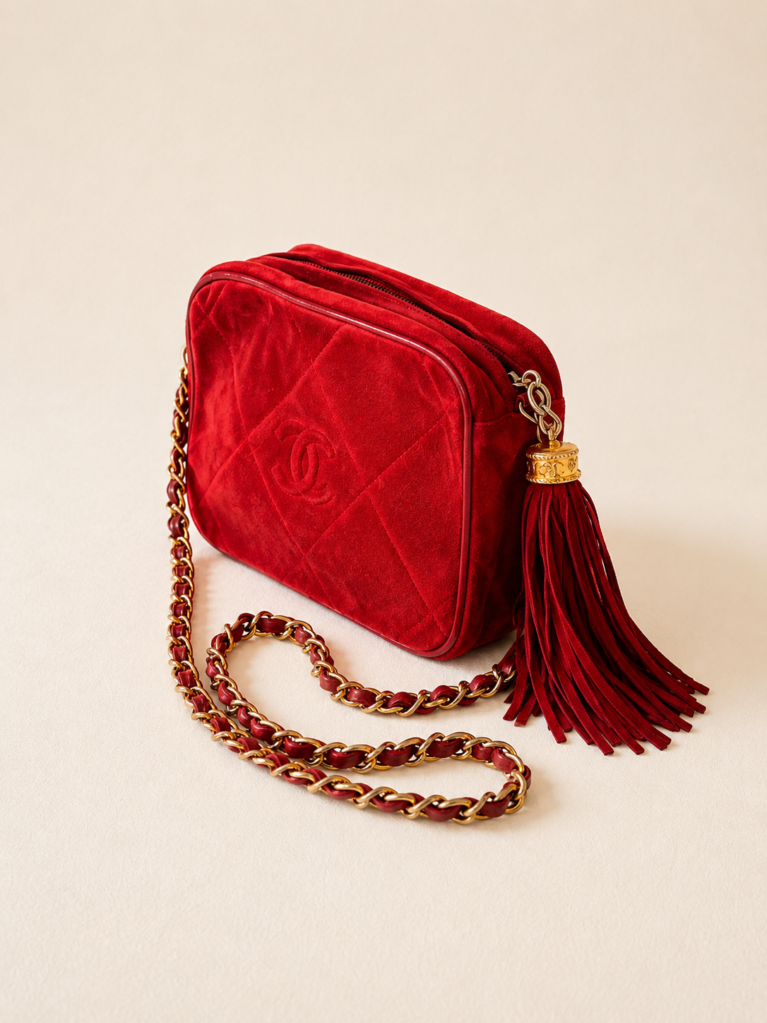 CHANEL Sac Caméra Veau velours