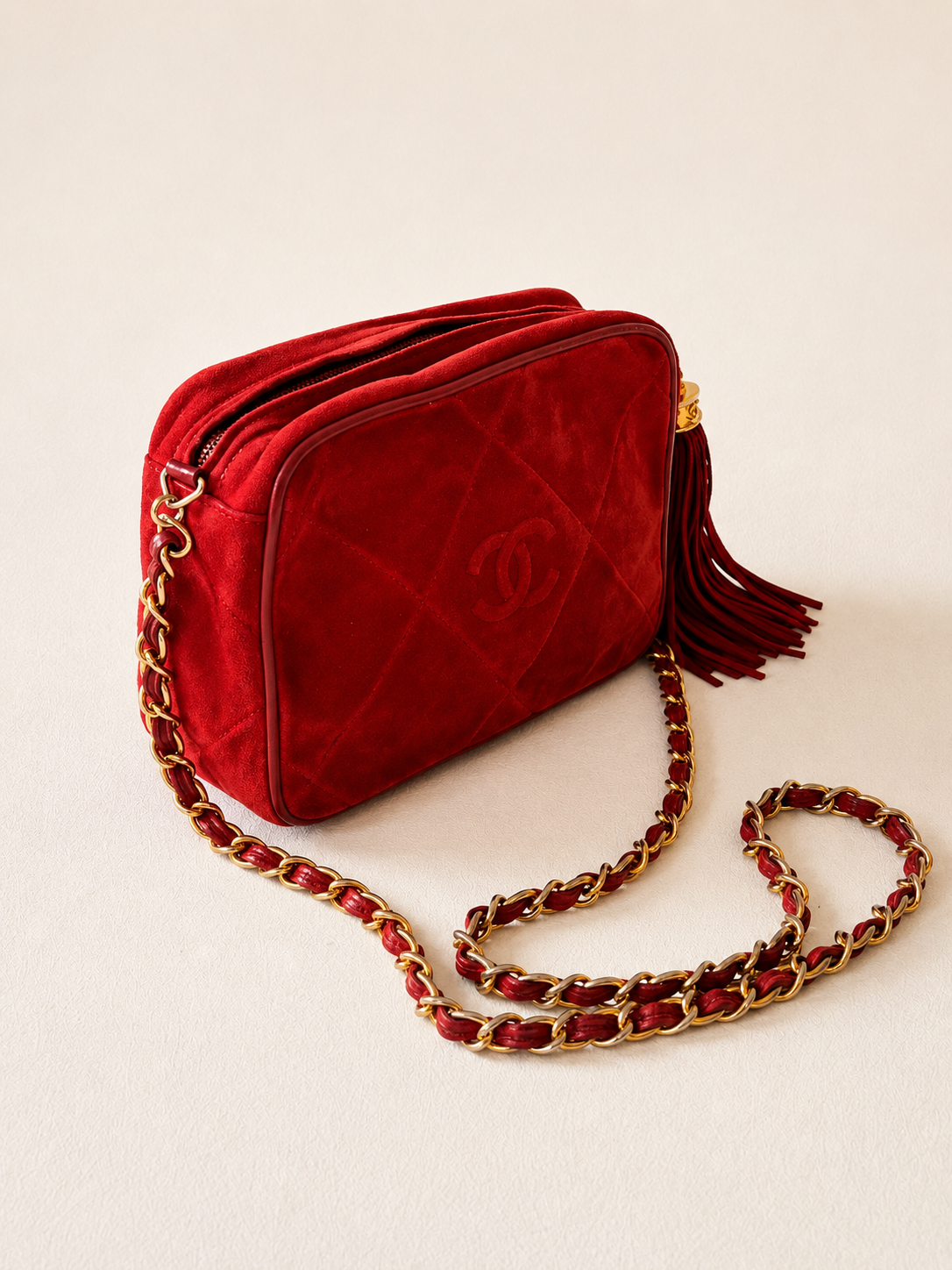CHANEL Sac Caméra Veau velours