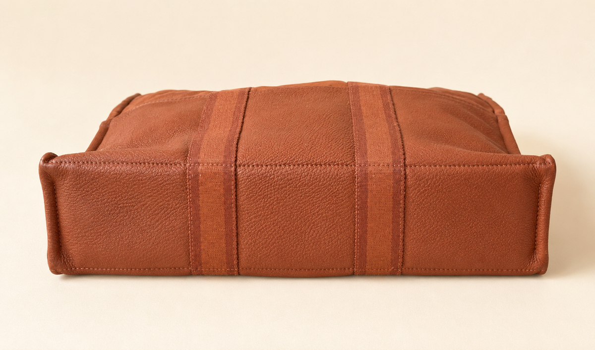 HERMÈS Sac Toto cuir et toile