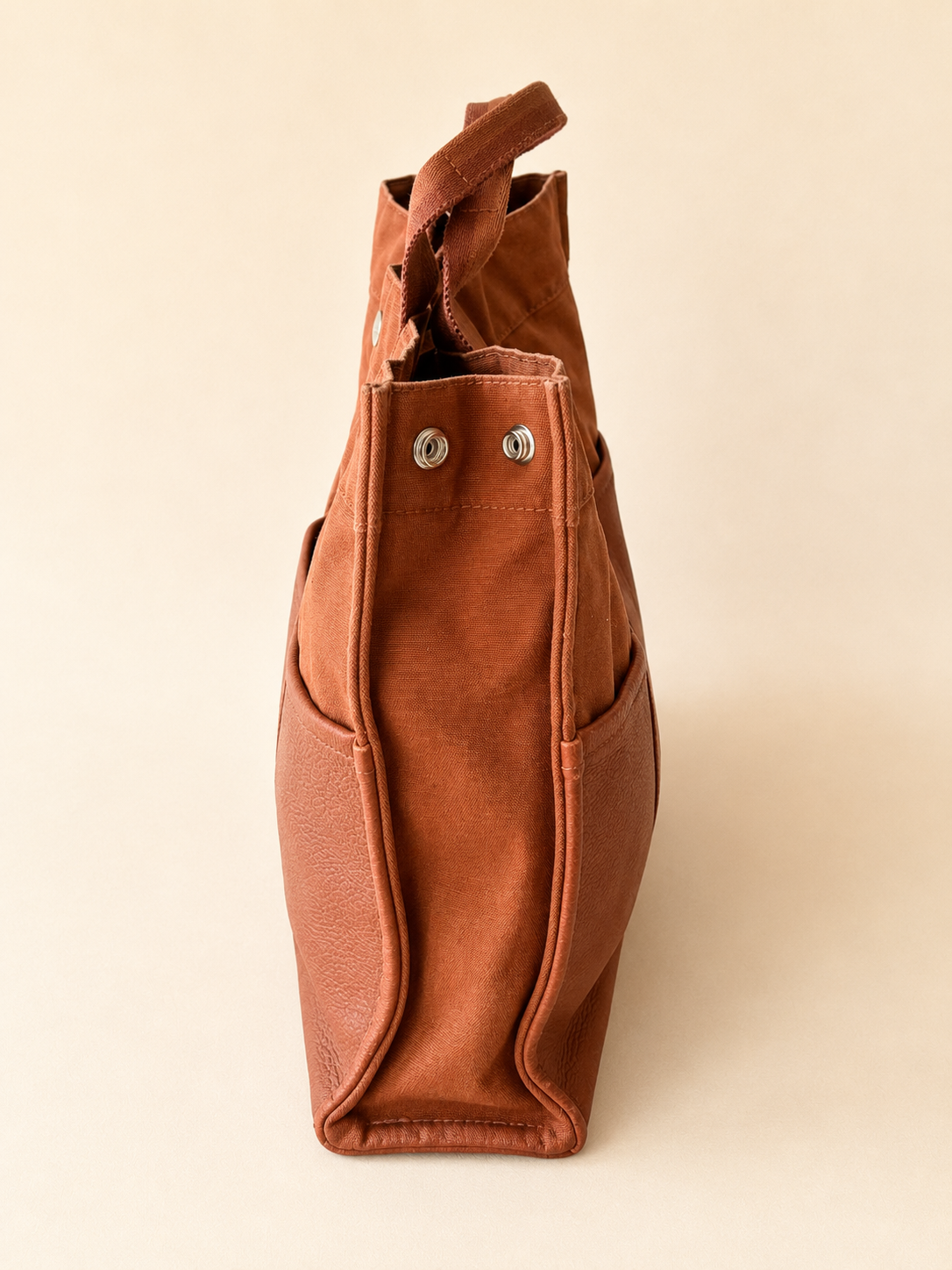 HERMÈS Sac Toto cuir et toile