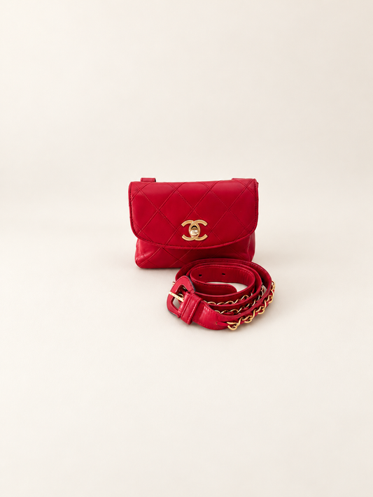CHANEL Sac banane Cuir matelassé