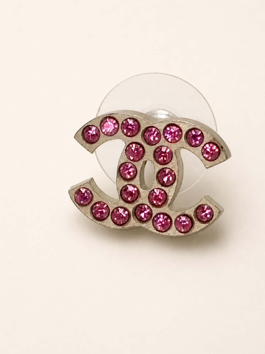 CHANEL Boucles d'oreilles CC Strass