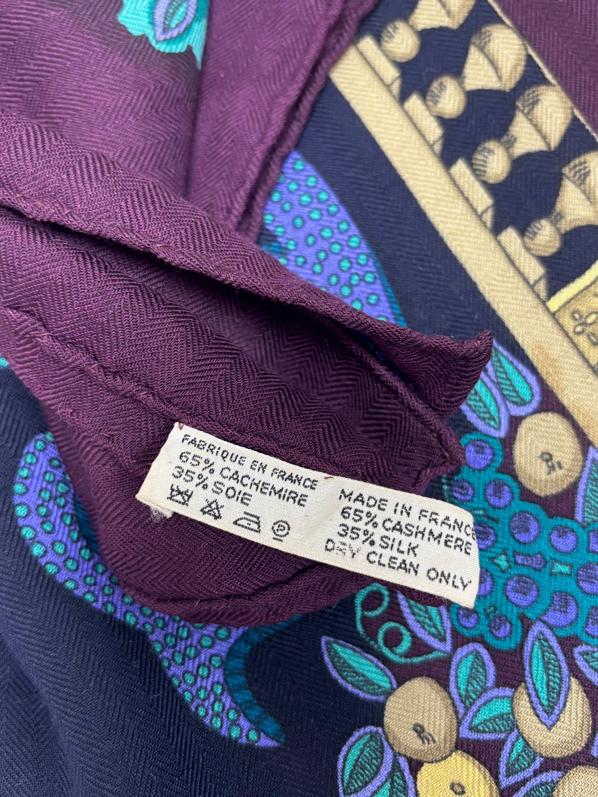 HERMÈS Châle cachemire et soie