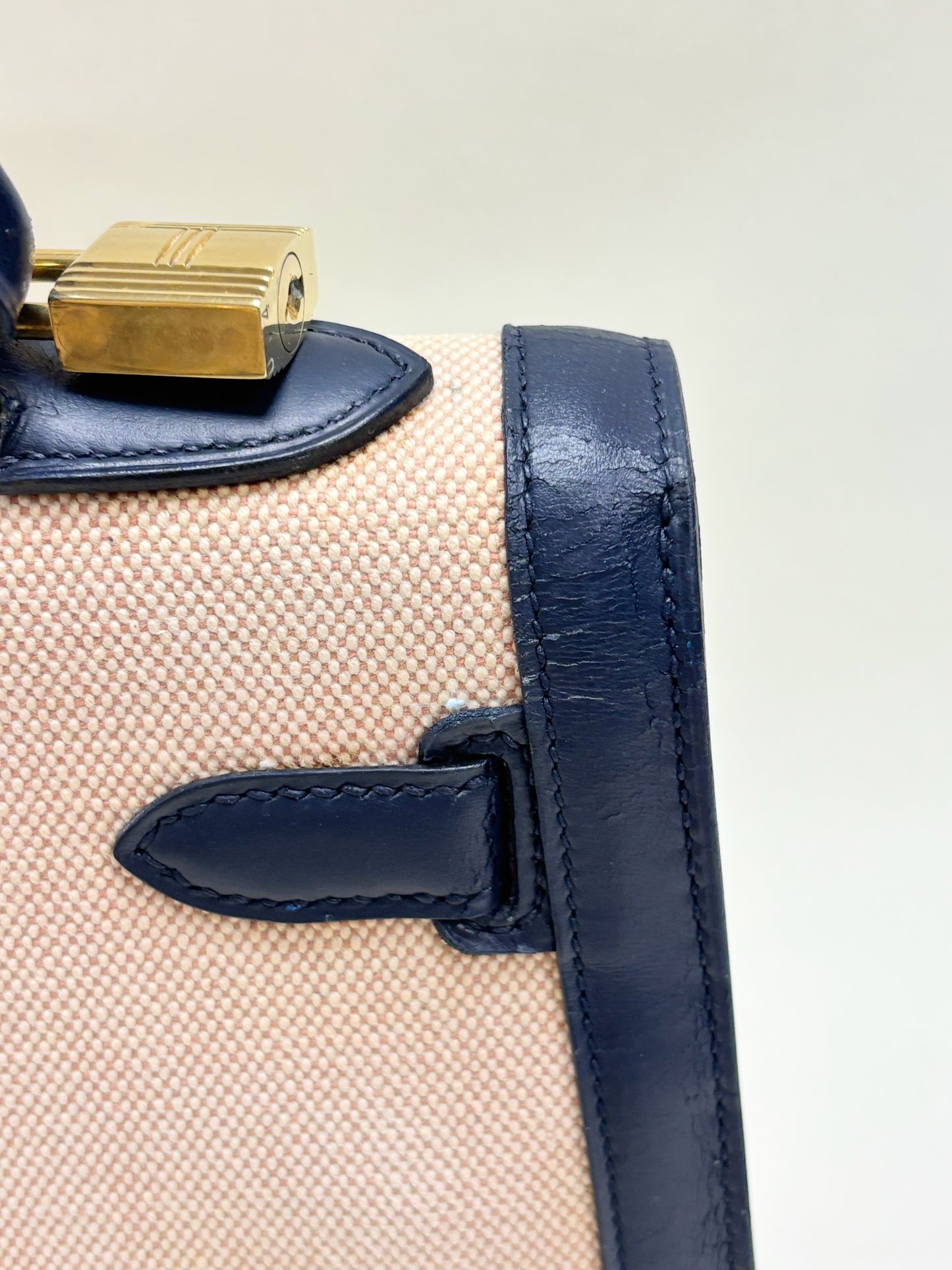 HERMÈS Sac Kelly Sellier 32 Box et Toile H