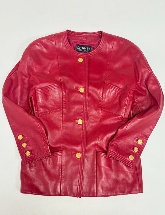 CHANEL Veste en cuir