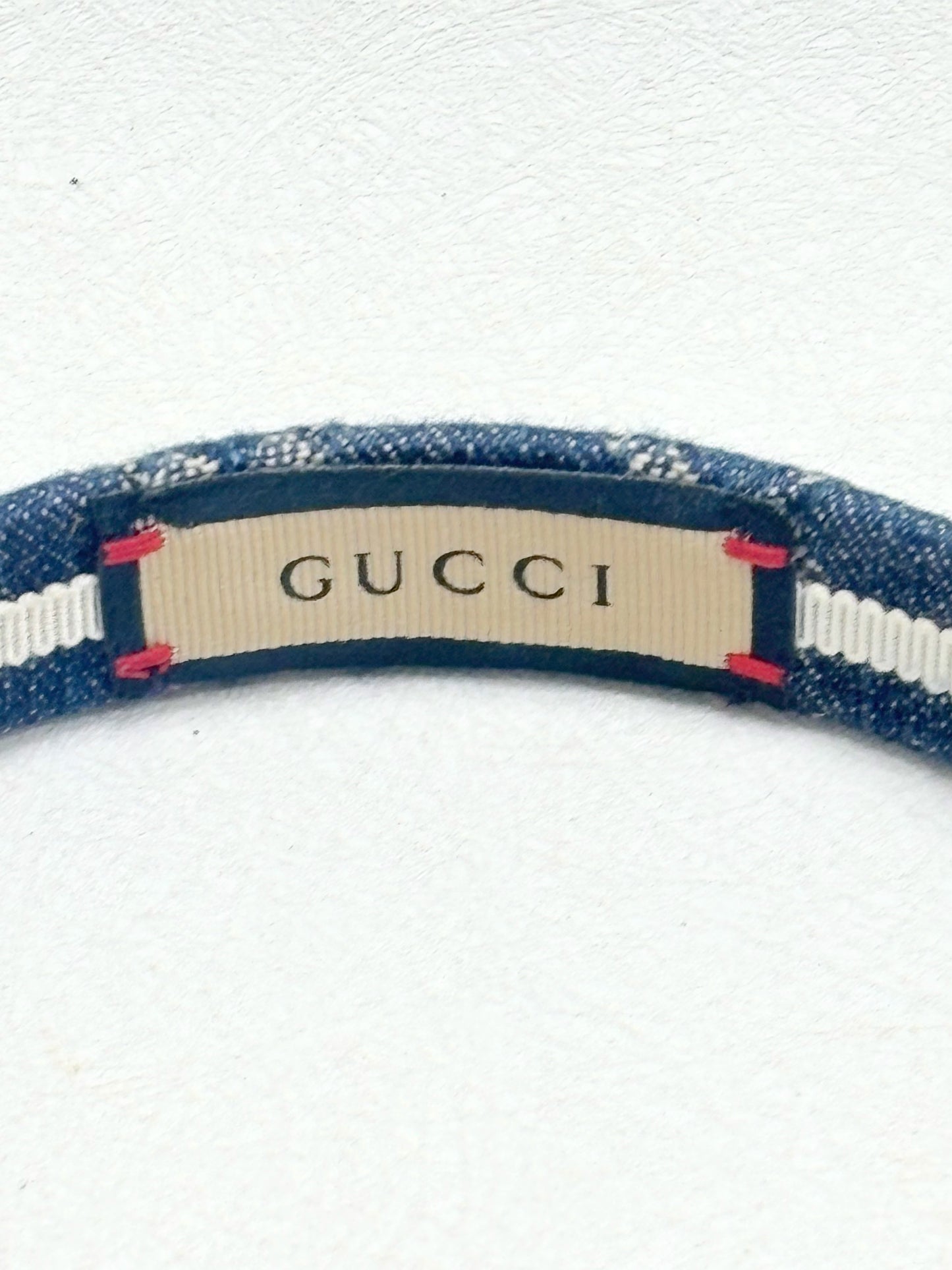 GUCCI Serre-tête Monogramme Denim