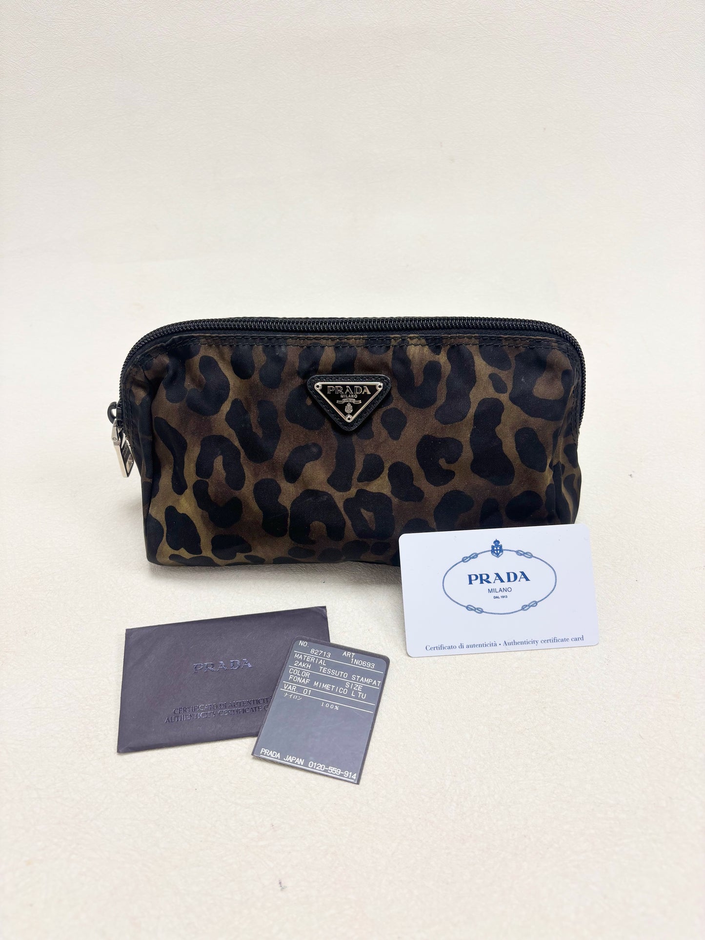 PRADA Trousse Nylon Léopard