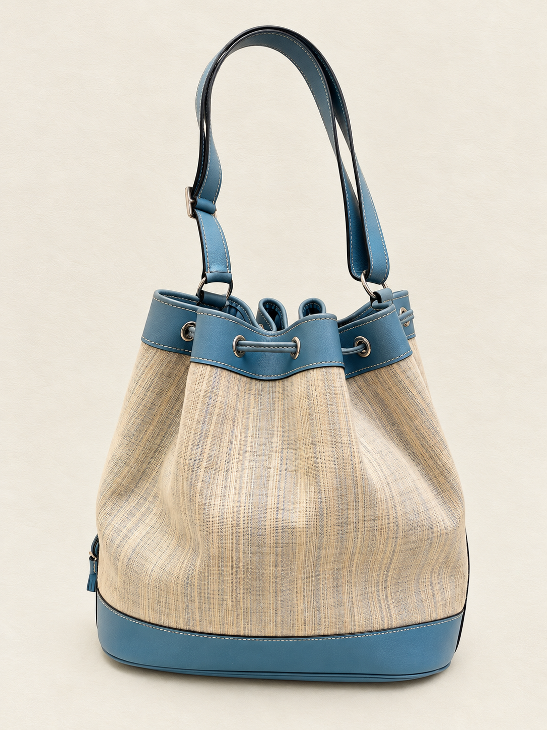 HERMÈS Sac Market Toile et Cuir