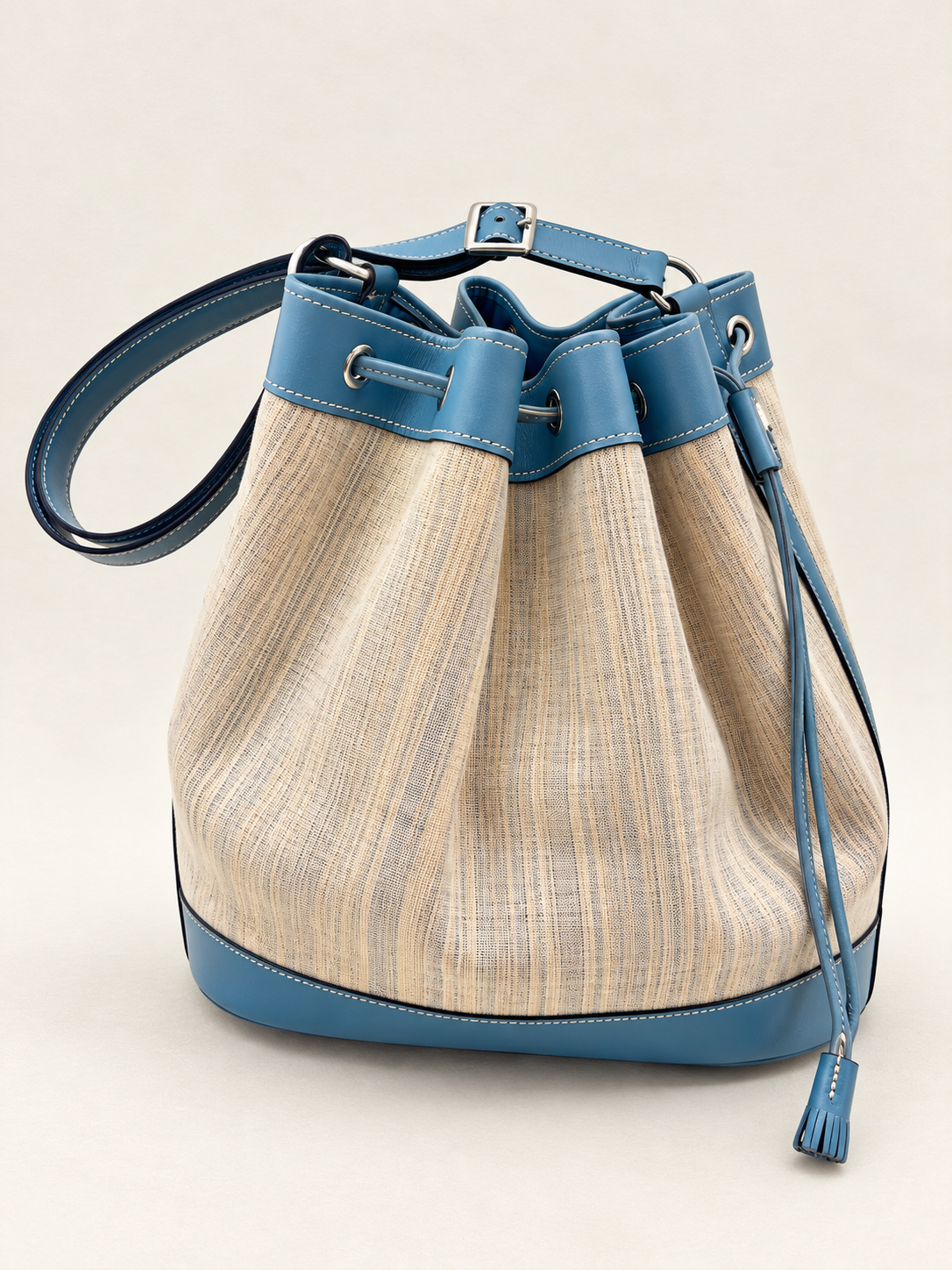 HERMÈS Sac Market Toile et Cuir