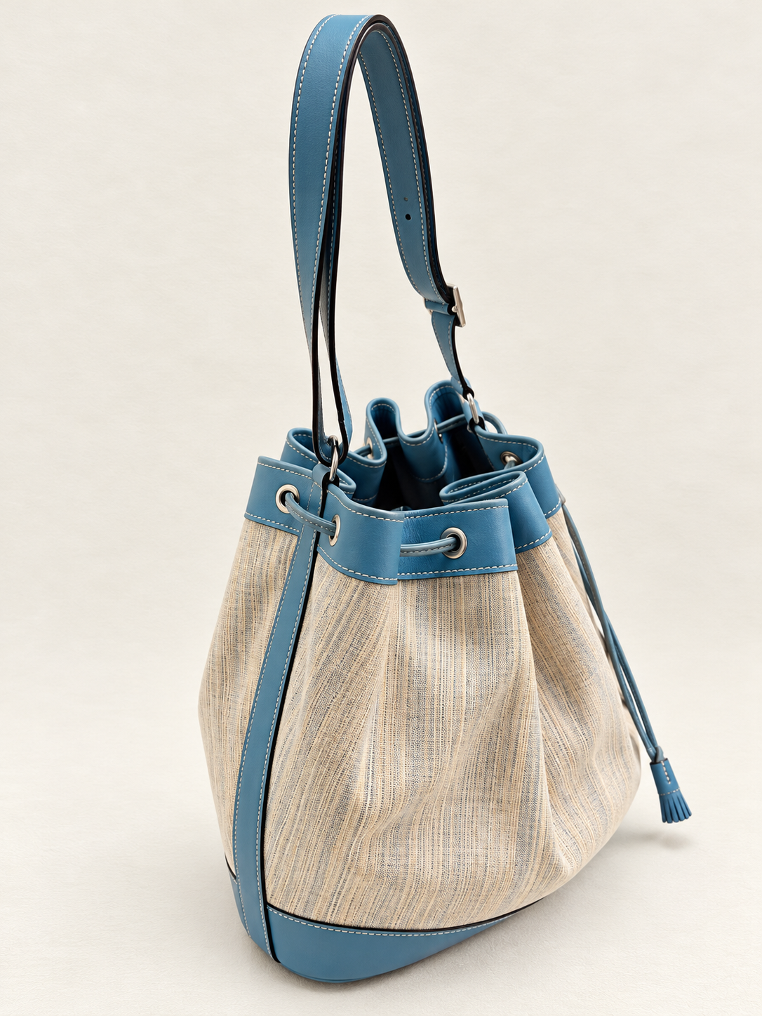 HERMÈS Sac Market Toile et Cuir