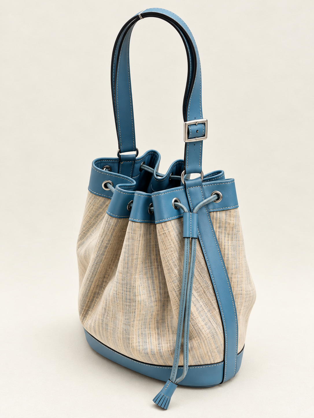 HERMÈS Sac Market Toile et Cuir