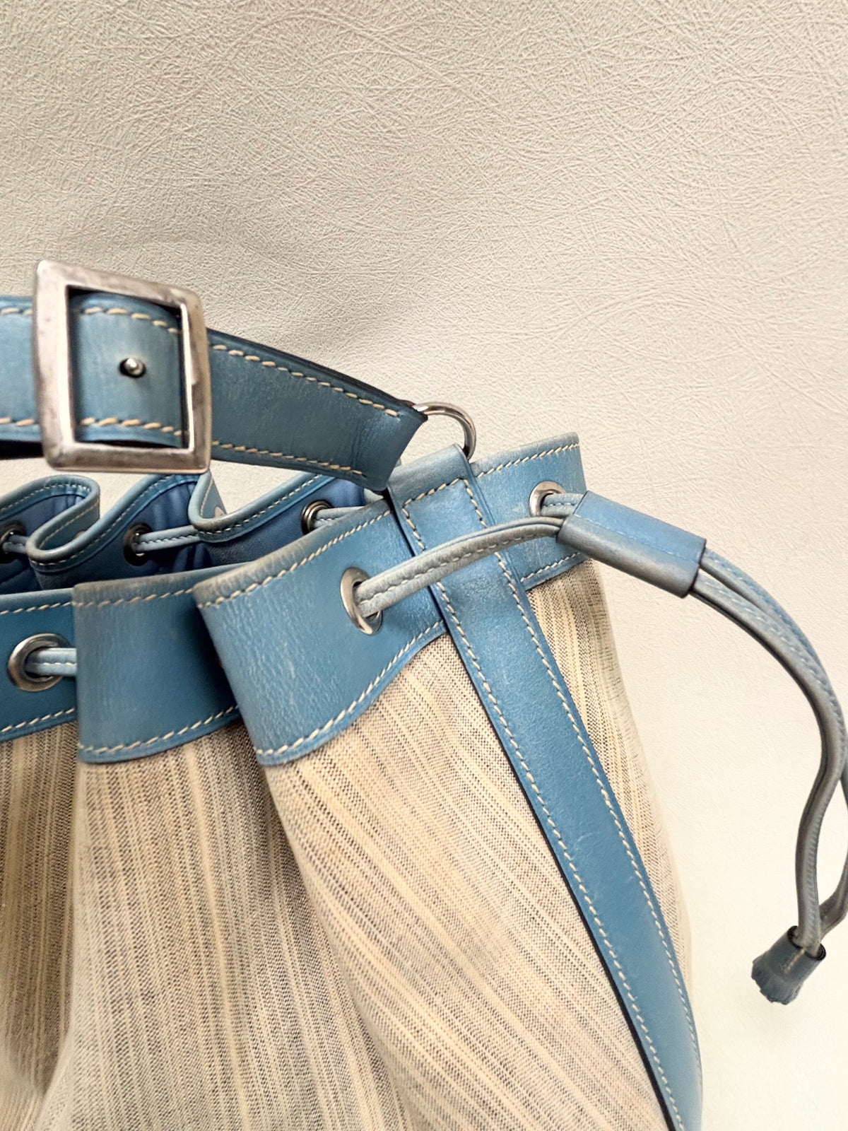 HERMÈS Sac Market Toile et Cuir