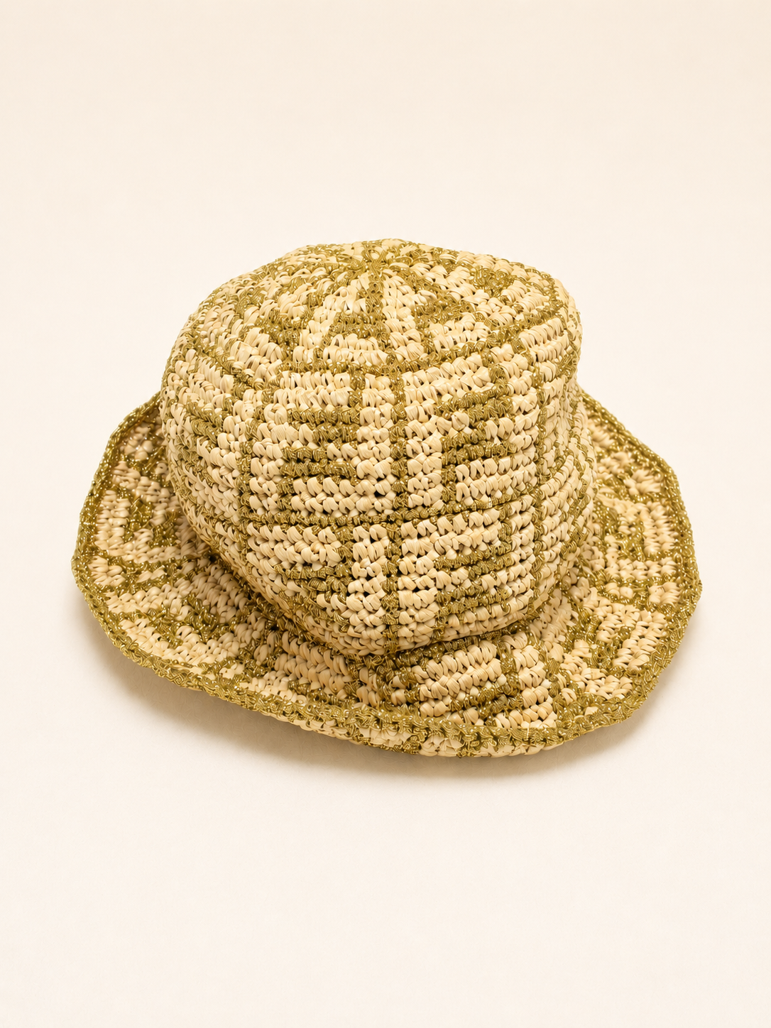 FENDI Chapeau Raphia et Lamé