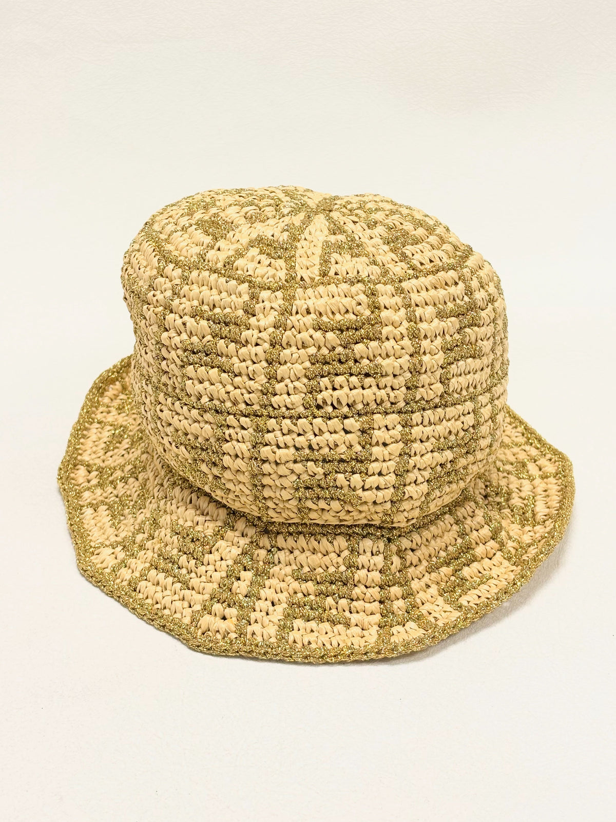 FENDI Chapeau Raphia et Lamé