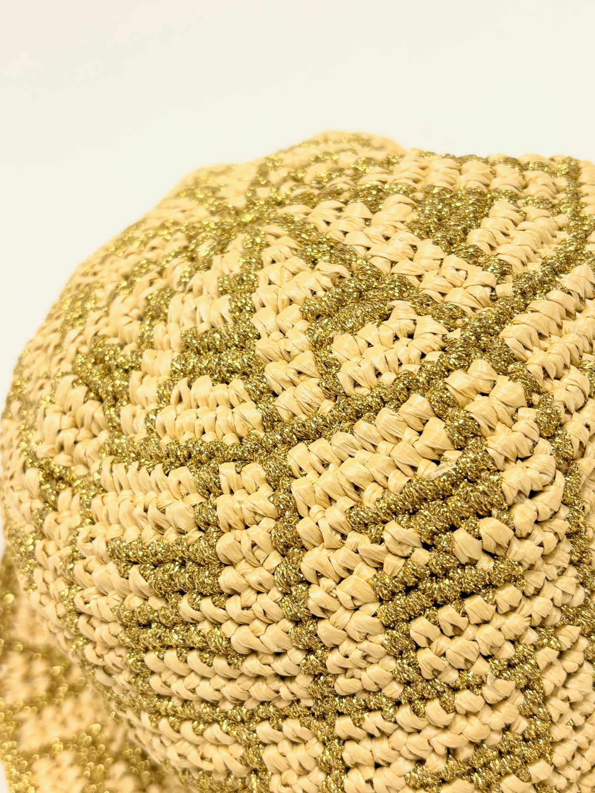 FENDI Chapeau Raphia et Lamé