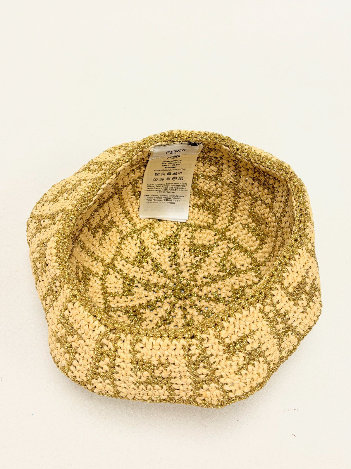 FENDI Chapeau Raphia et Lamé
