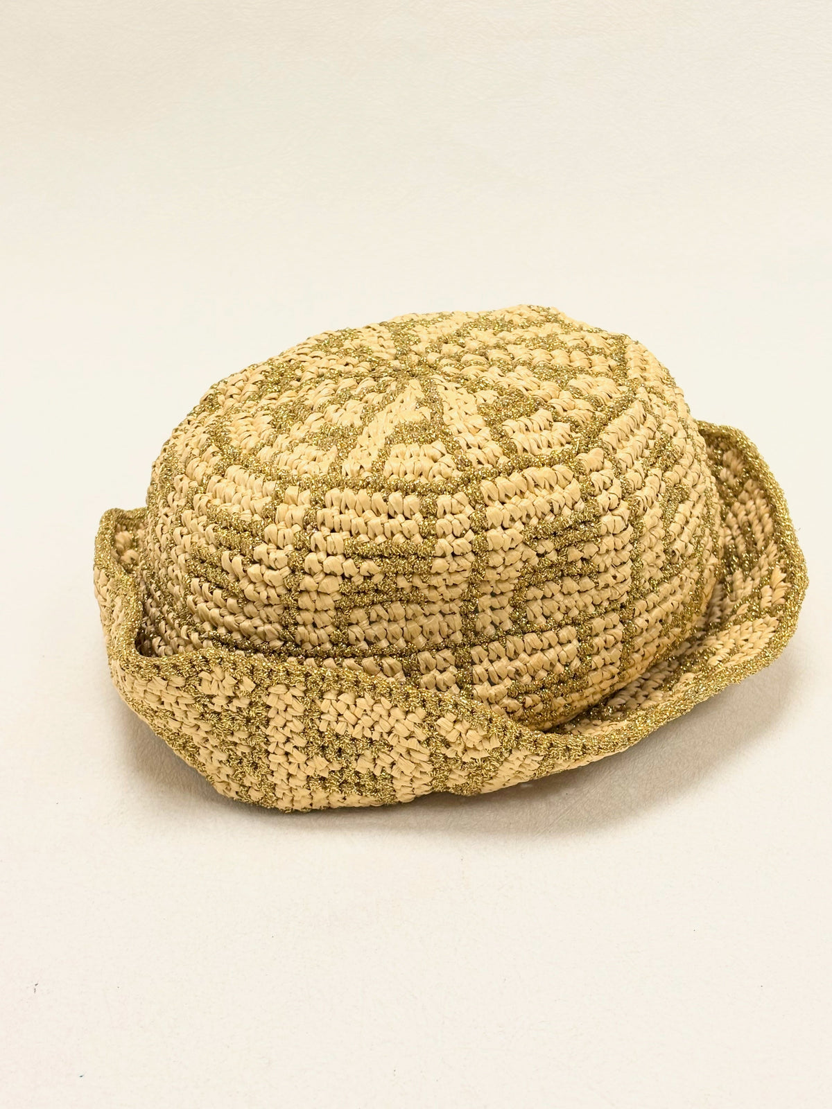 FENDI Chapeau Raphia et Lamé