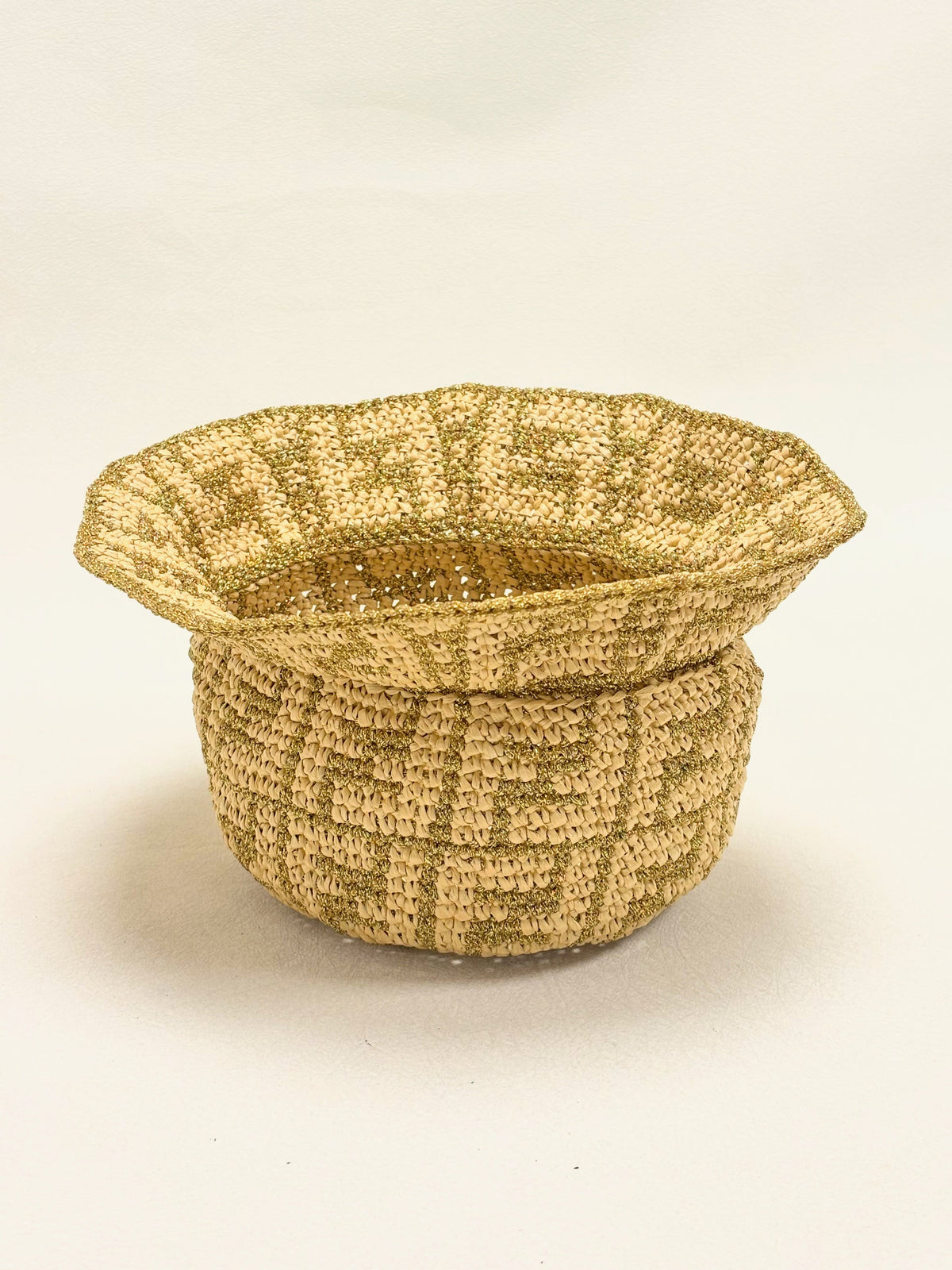 FENDI Chapeau Raphia et Lamé