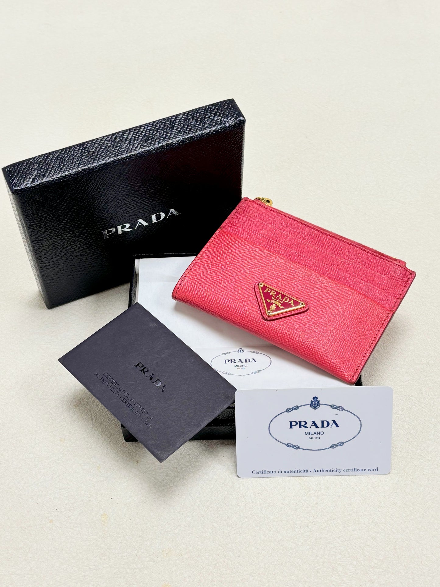 PRADA Porte-Cartes en cuir Saffiano