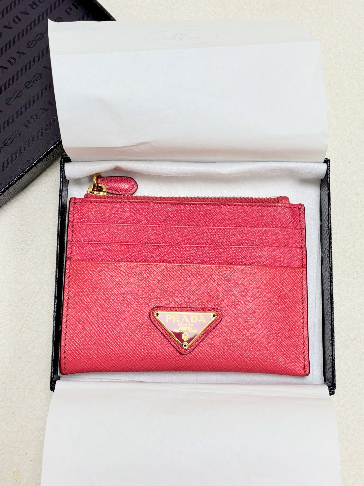 PRADA Porte-Cartes en cuir Saffiano