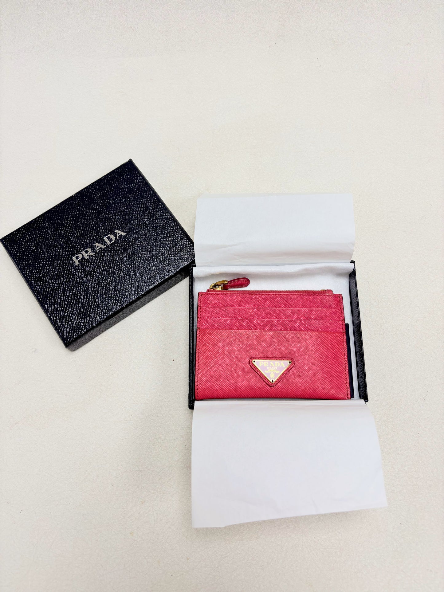 PRADA Porte-Cartes en cuir Saffiano