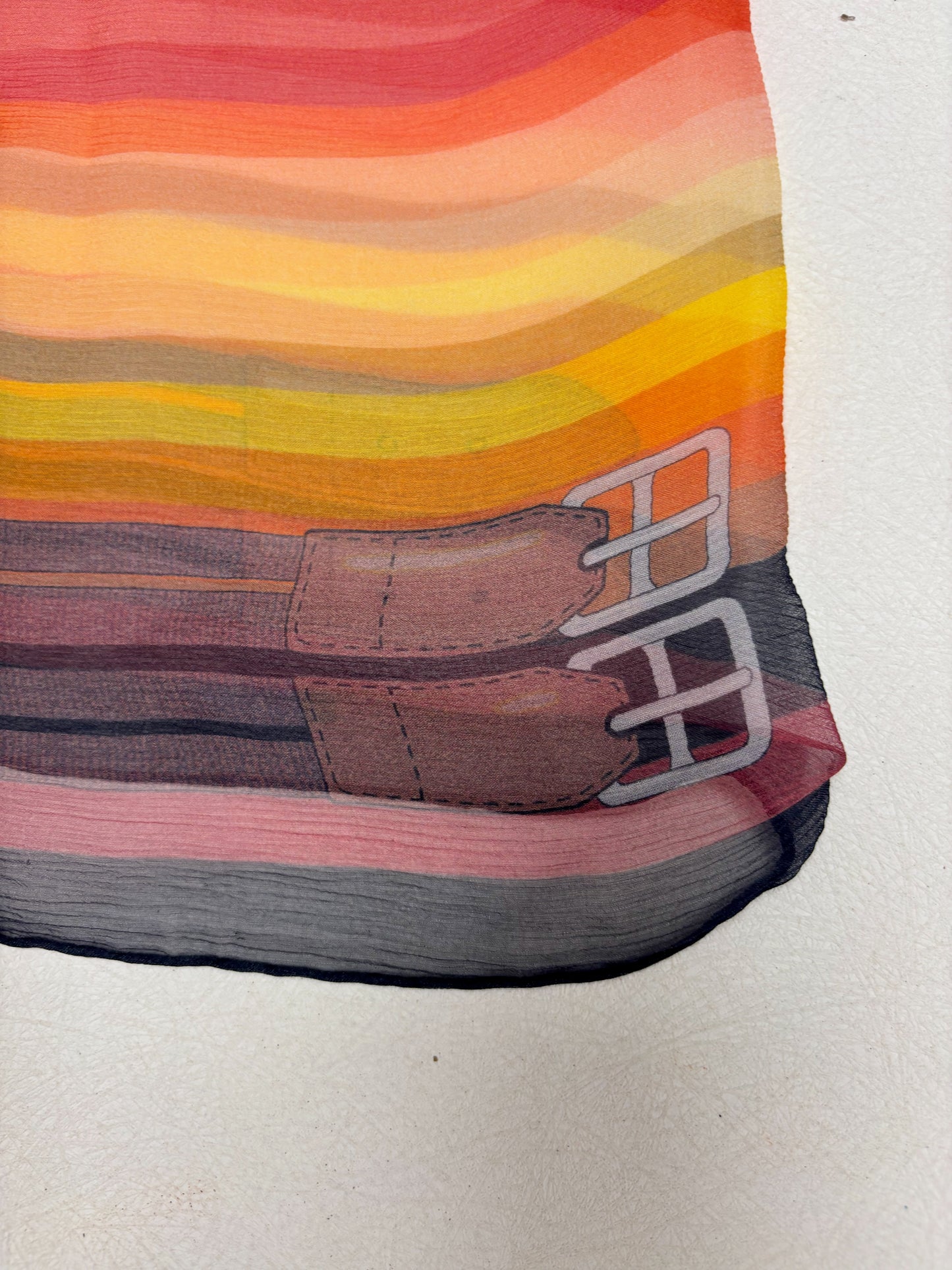 HERMÈS Maxi Carré Rayures Mexicaines