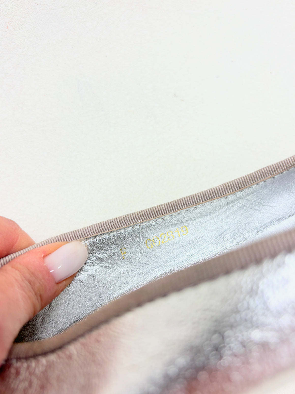 CHANEL Ballerines Cuir Argent