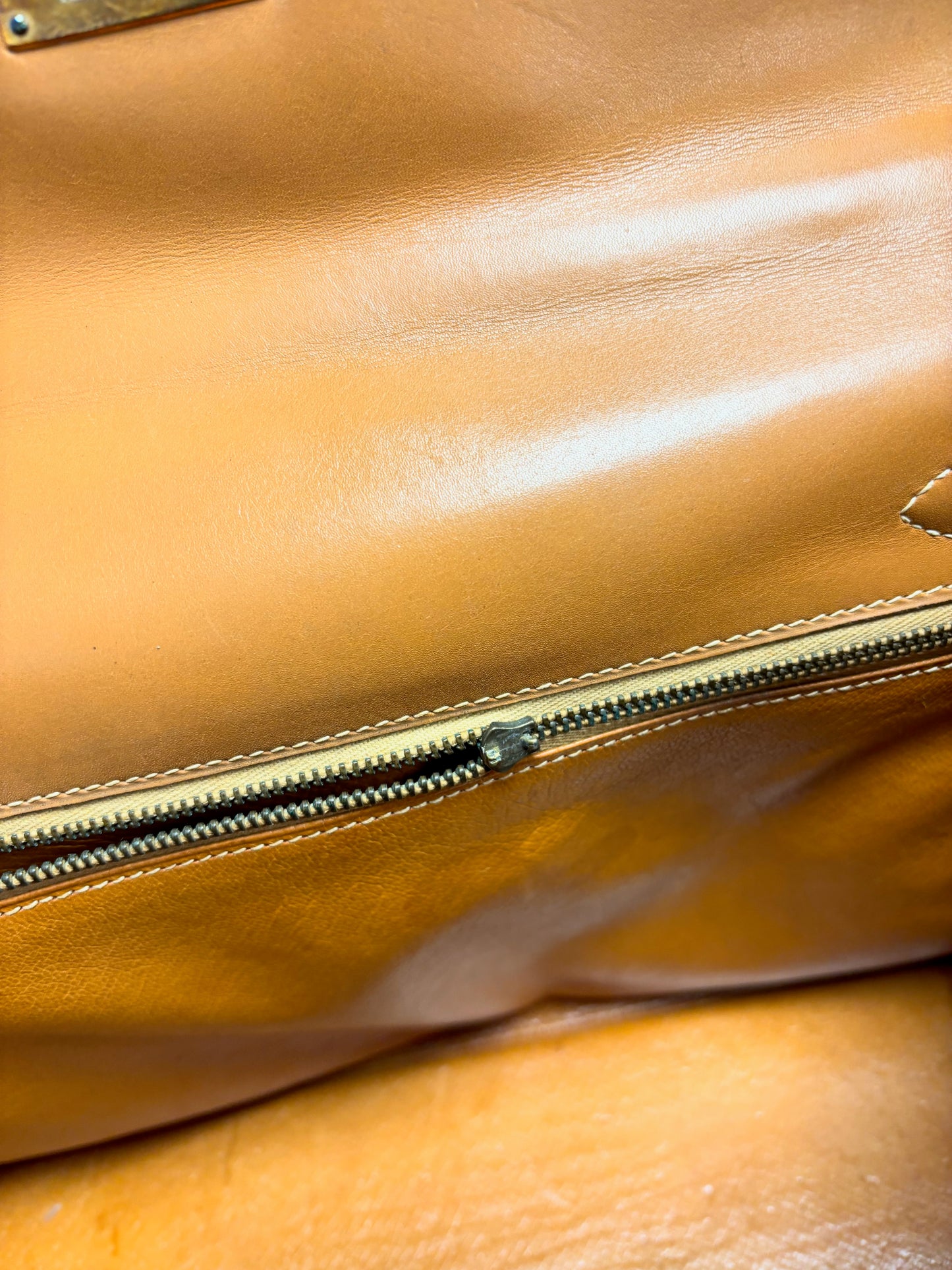 HERMÈS Sac Kelly Retourné 32 Toile H et Box