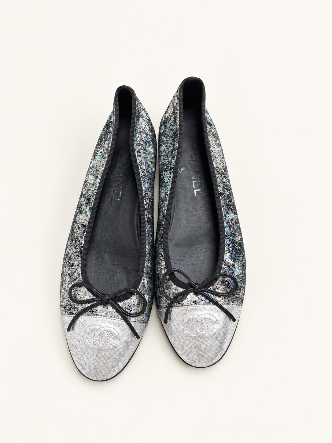 CHANEL Ballerines Argent