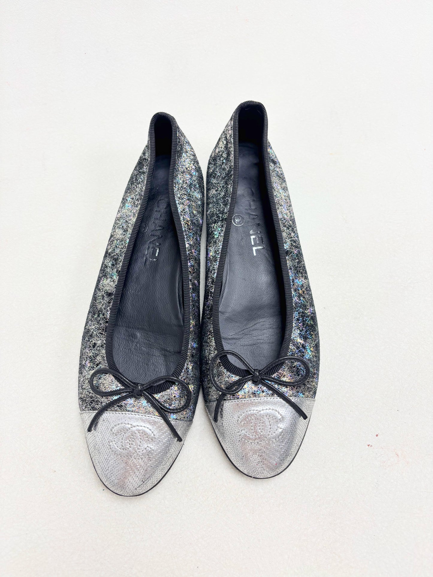 CHANEL Ballerines Argent