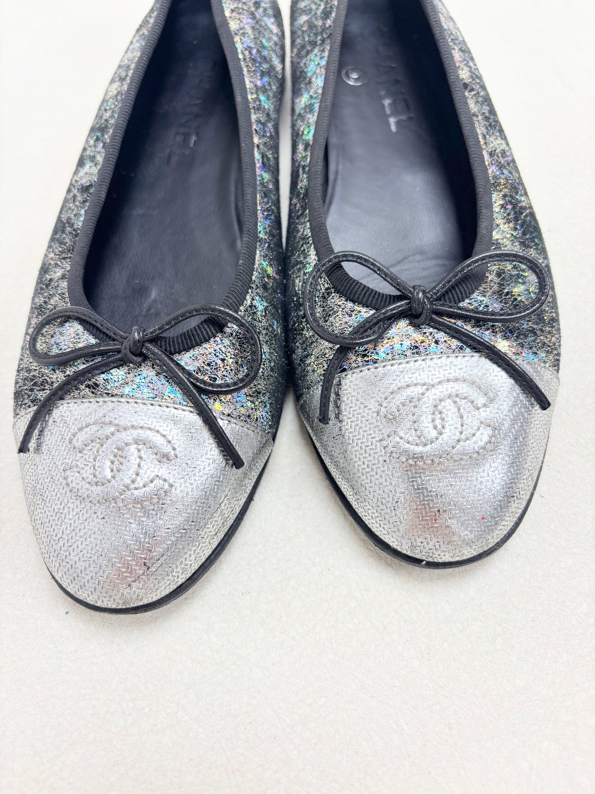 CHANEL Ballerines Argent