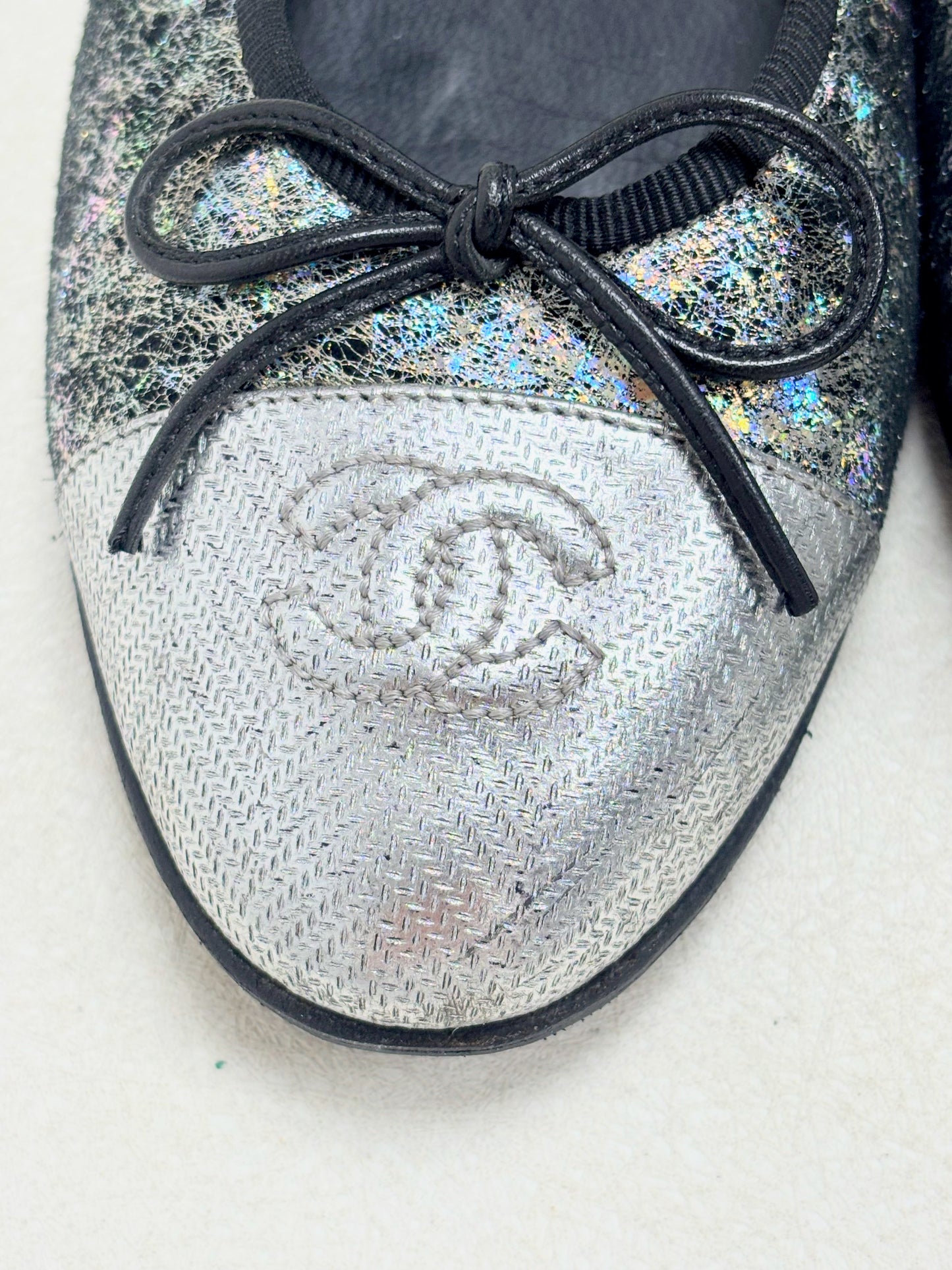 CHANEL Ballerines Argent