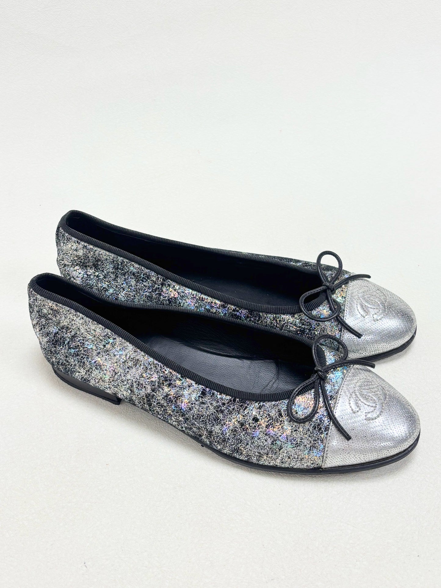 CHANEL Ballerines Argent