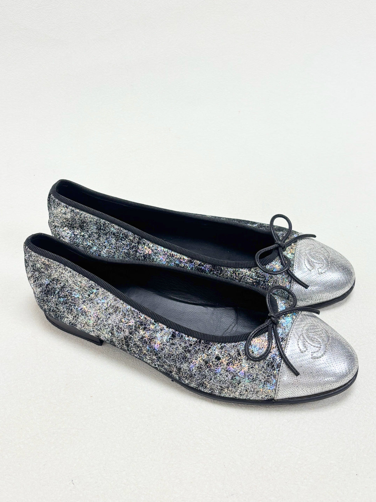 CHANEL Ballerines Argent