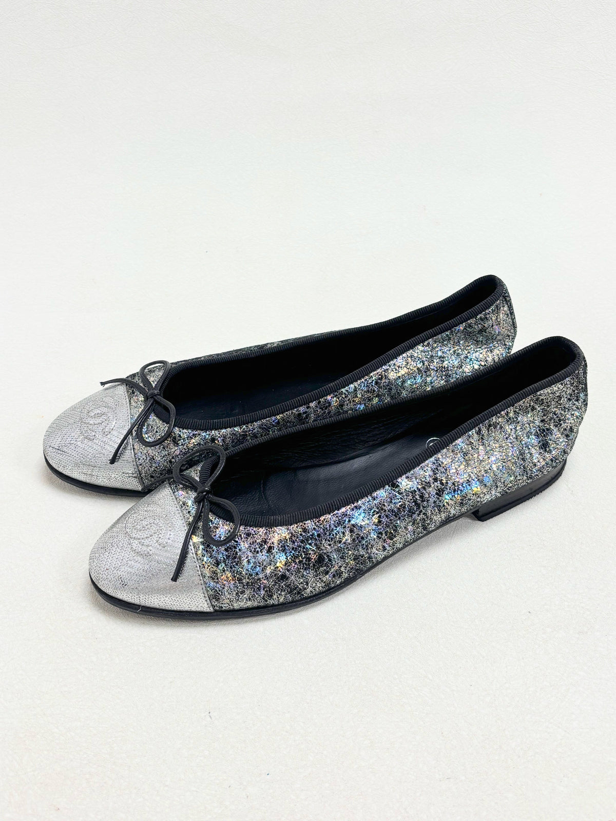 CHANEL Ballerines Argent